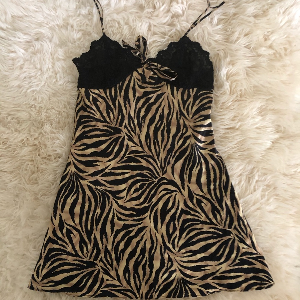 Silk and Lace Tiger Slip Dress